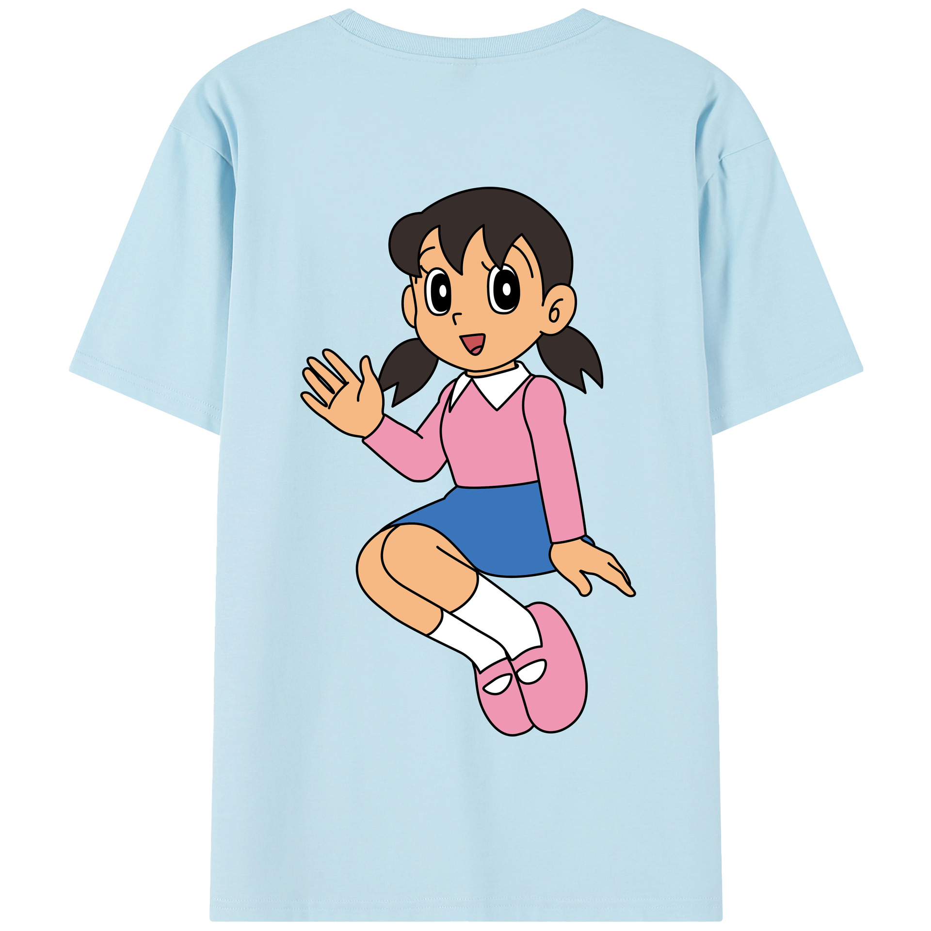 （画像用） ドラえもん みなもと しずか Doraemon Shizuka Minamoto 綿100％半袖Tシャツ（背面プリント）